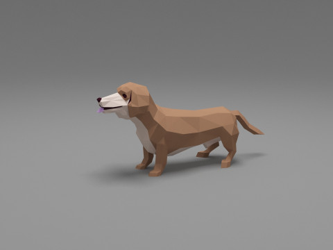 Dog Low Poly 10 Model 3D