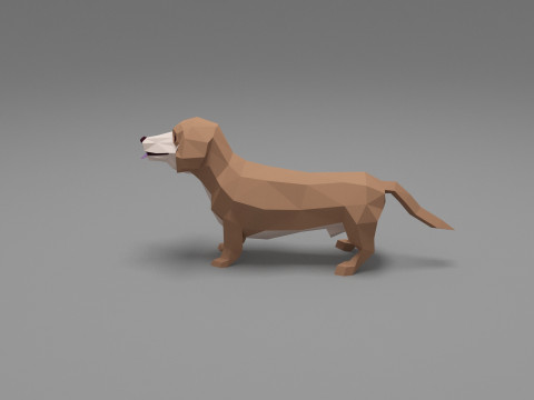 Dog Low Poly 10 Model 3D