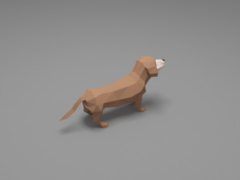 Dog Low Poly 10 Model 3D
