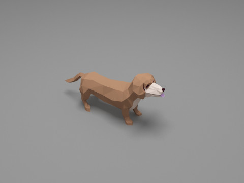 Dog Low Poly 10 Model 3D