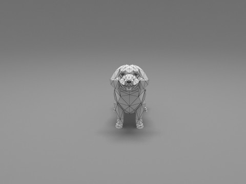 Dog Low Poly 10 Model 3D