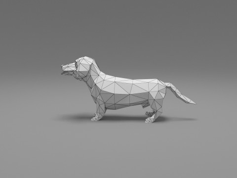Dog Low Poly 10 Model 3D