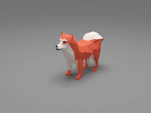 Hund Low Poly 11 3D Modell