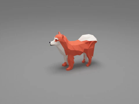 Hund Low Poly 11 3D Modell