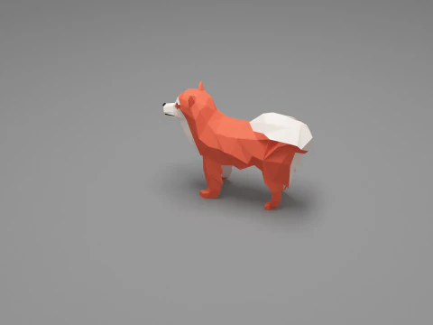 Hund Low Poly 11 3D Modell