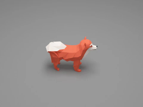 Hund Low Poly 11 3D Modell