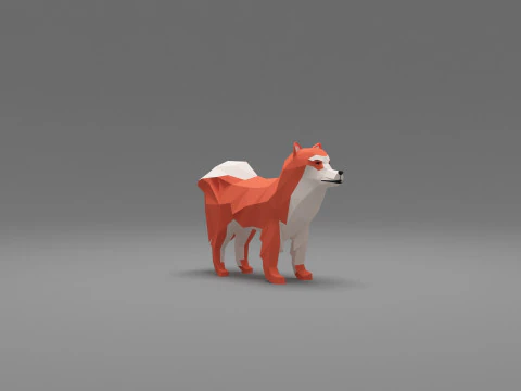 Hund Low Poly 11 3D Modell