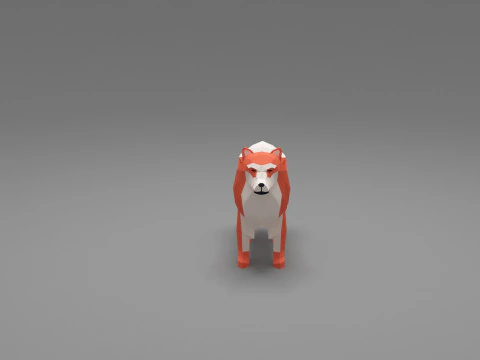 Hund Low Poly 11 3D Modell