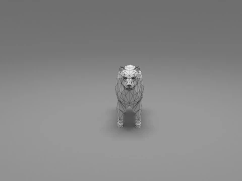 Hund Low Poly 11 3D Modell