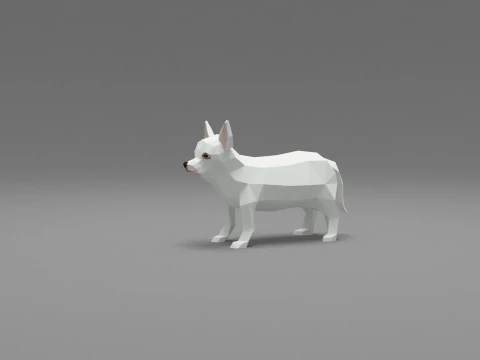 Dog Low Poly 12 3D Model