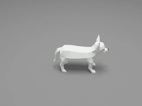Dog Low Poly 12 3D Model