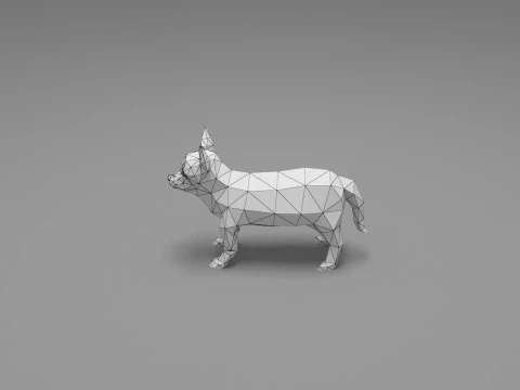 Dog Low Poly 12 3D Model