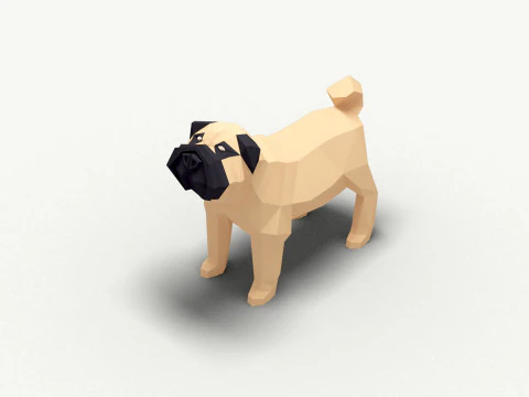 12 собак lowpoly 3D Модель