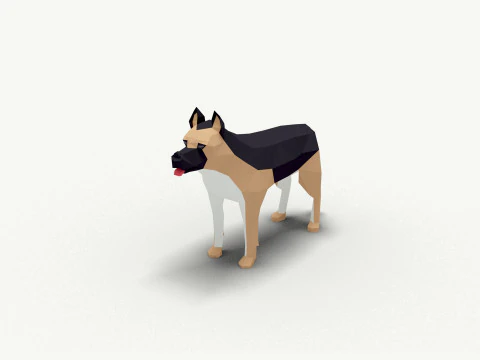 12 собак lowpoly 3D Модель