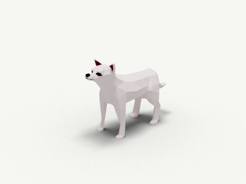 12 dog lowpoly Model 3D