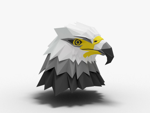 Cabeza de águila lowpoly Modelo 3D