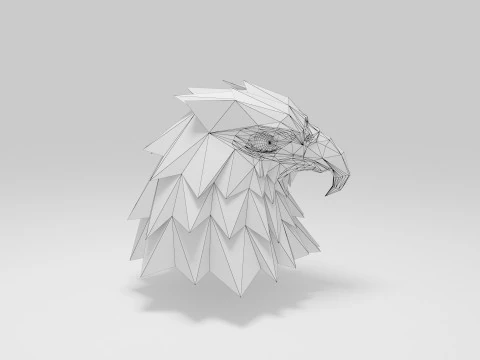 Kartal kafası d&uuml;ş&uuml;k poli 3D Model