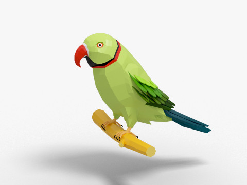 loro lowpoly Modelo 3D