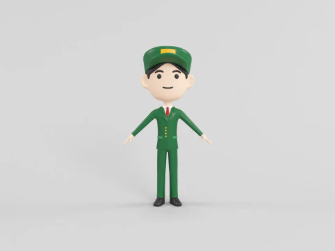 Personaggio in stile cartone animato 01 Modello 3D