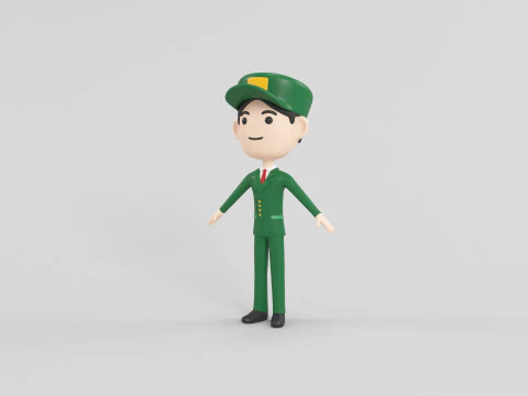 Personaggio in stile cartone animato 01 Modello 3D