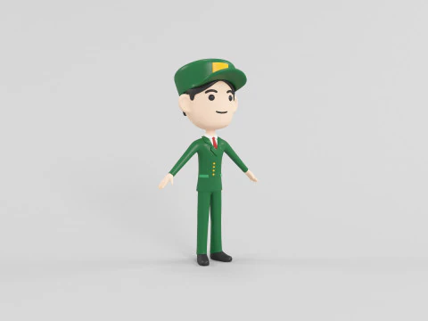 Personaggio in stile cartone animato 01 Modello 3D