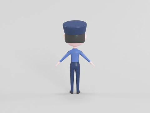 Personaggio in stile cartone animato 02 Modello 3D