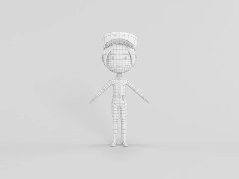 Personaggio in stile cartone animato 02 Modello 3D