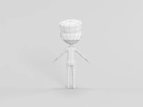 Personaggio in stile cartone animato 02 Modello 3D