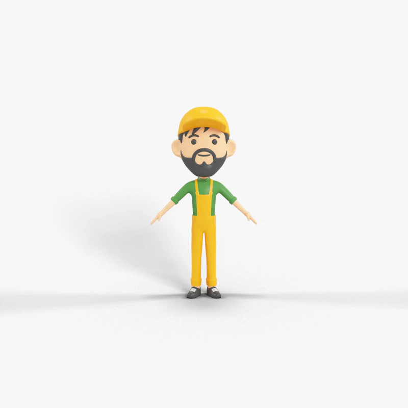 Cartoon Style Character 05 3D Model .c4d .max .obj .3ds .fbx .stl .blend 