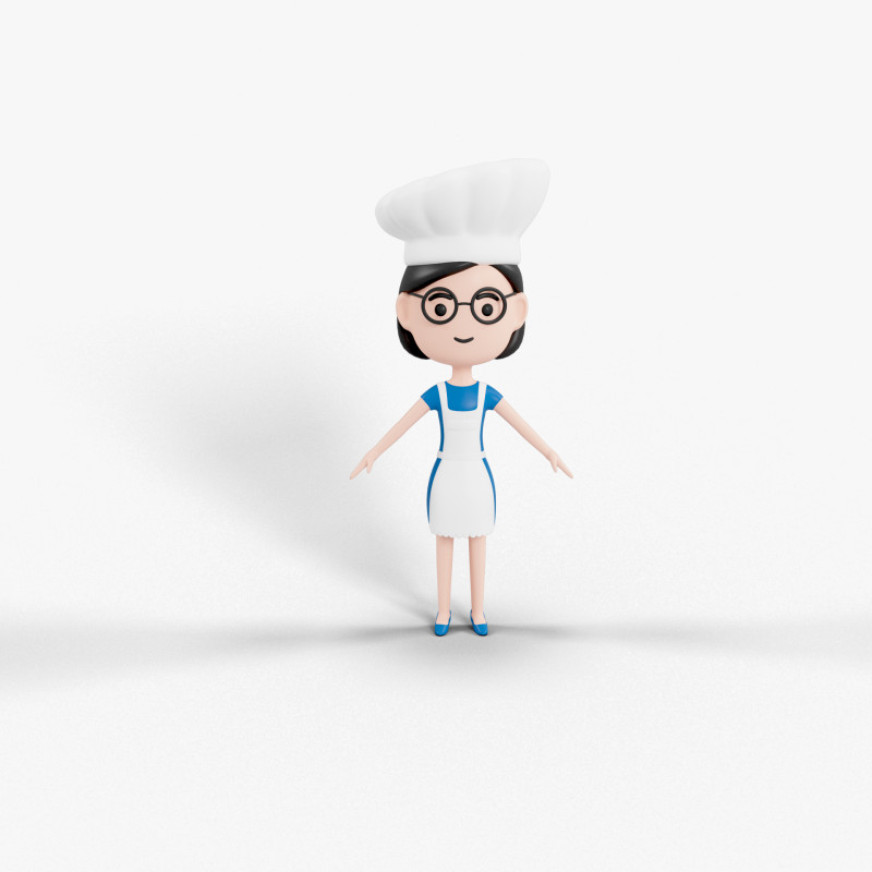 Cartoon Style Character 11 3D Model .c4d .max .obj .3ds .fbx .stl .blend