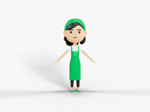 Postać w stylu kresk&oacute;wki 14 Model 3D