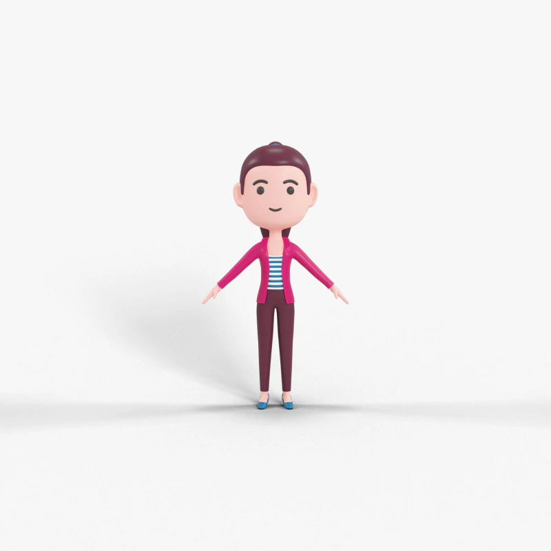 Cartoon Style Character 19 3D Model .c4d .max .obj .3ds .fbx .stl .blend 