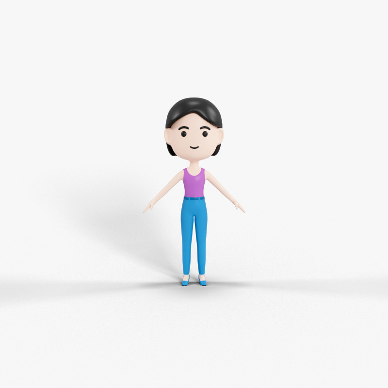 Cartoon Style Character 21 3D Model .c4d .max .obj .3ds .fbx .stl .blend