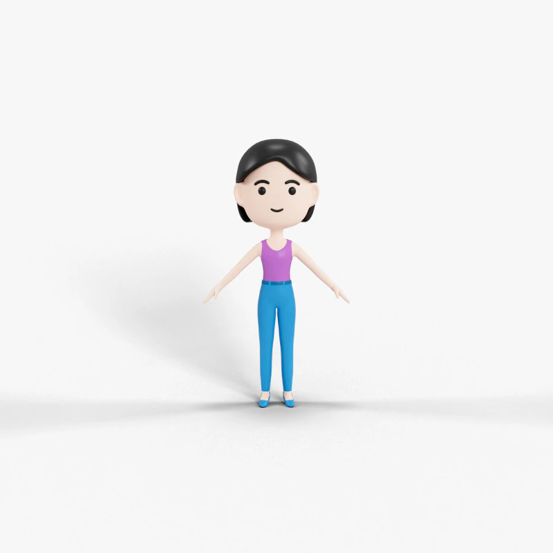 Cartoon Style Character 21 3D Model .c4d .max .obj .3ds .fbx .stl .blend 