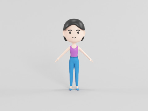 Cartoon Style Character 21 3D Model