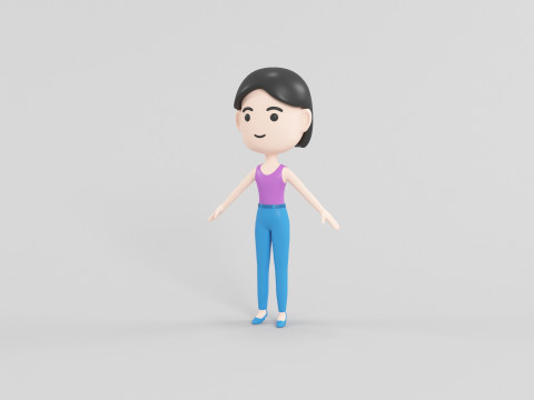 Cartoon Style Character 21 3D Model
