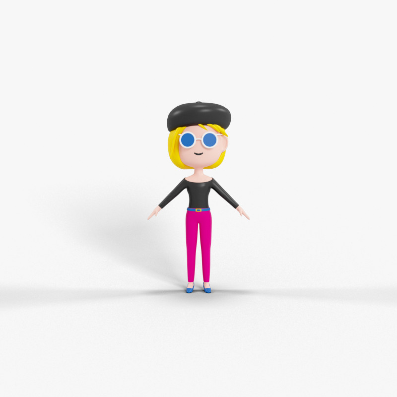 Cartoon Style Character 23 3D Model .c4d .max .obj .3ds .fbx .stl .blend