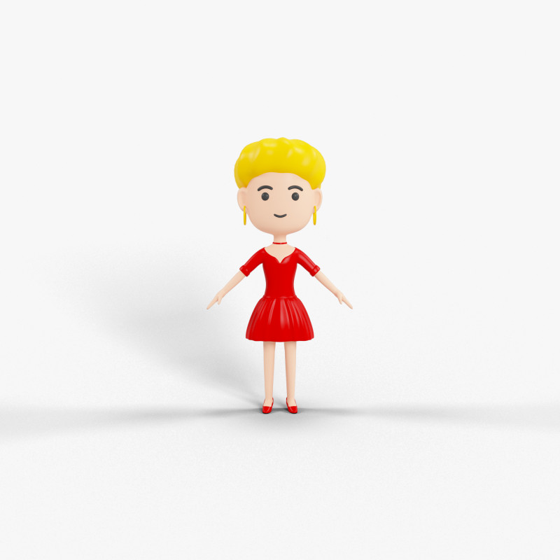 Cartoon Style Character 24 3D Model .c4d .max .obj .3ds .fbx .stl .blend