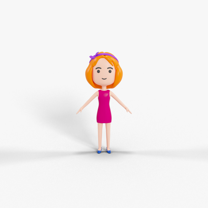 Cartoon Style Character 25 3D Model .c4d .max .obj .3ds .fbx .stl .blend