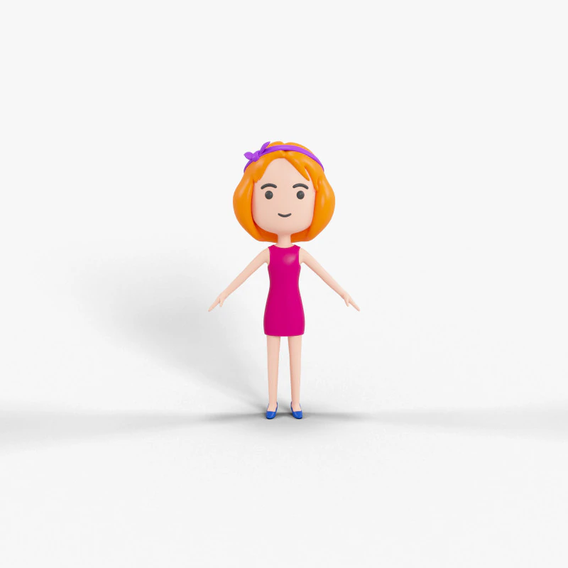 Cartoon Style Character 25 3D Model .c4d .max .obj .3ds .fbx .stl .blend 