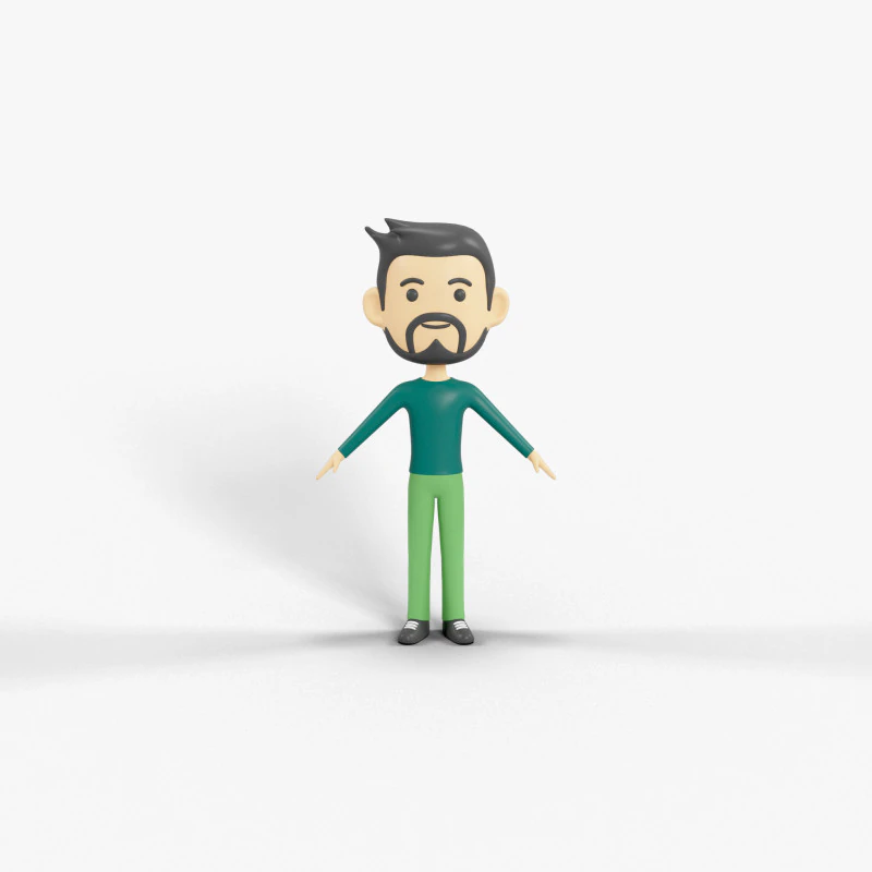 Cartoon Style Character 36 3D Model .c4d .max .obj .3ds .fbx .stl .blend 