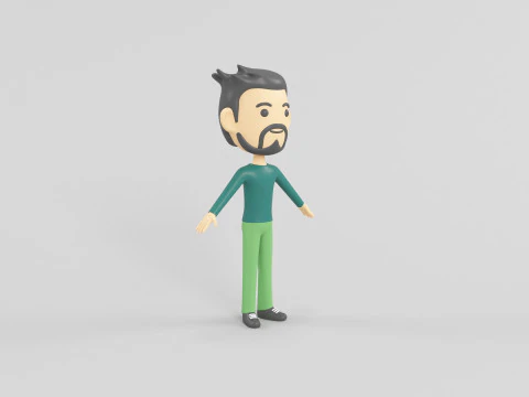 Cartoon Style Character 36 3D Model