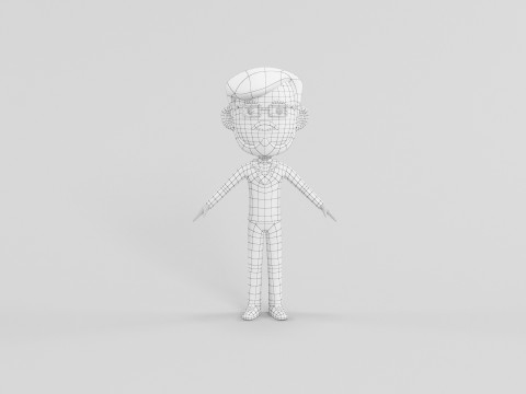 कार्टून शैली चरित्र 37 3D मॉडल