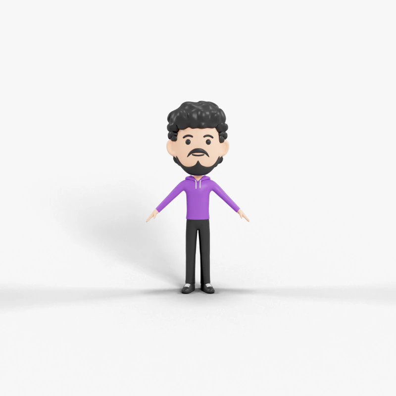 Personaggio in stile cartone animato 38 Modello 3D .c4d .max .obj .3ds .fbx .stl .blend