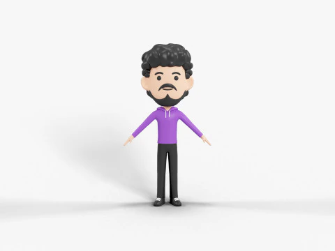 만화 스타일 캐릭터 38 3D 모델