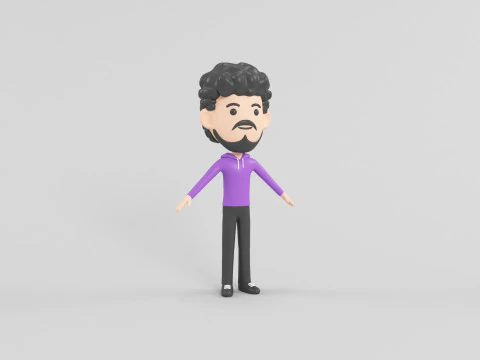 Personaggio in stile cartone animato 38 Modello 3D