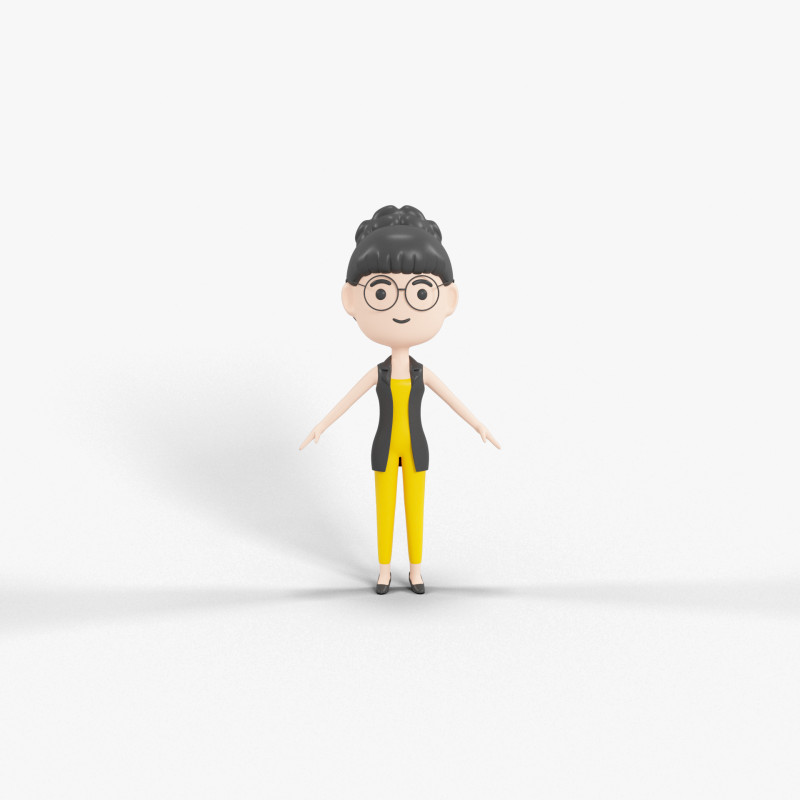 Cartoon Style Character 39 3D Model .c4d .max .obj .3ds .fbx .stl .blend