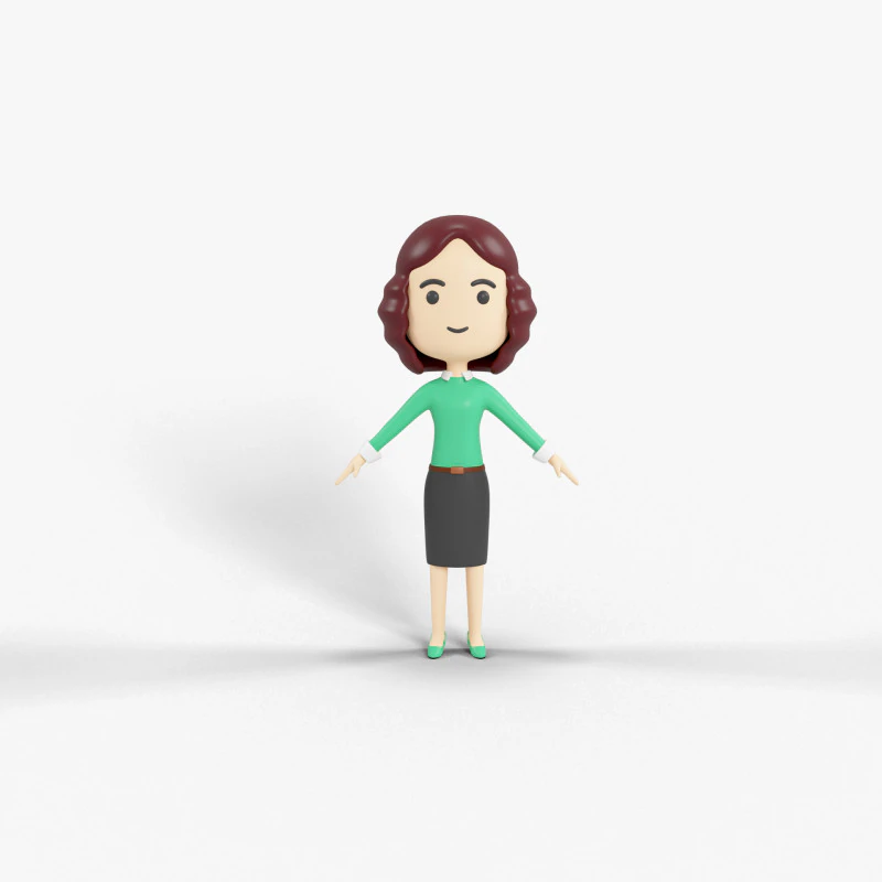 Cartoon Style Character 42 3D Model .c4d .max .obj .3ds .fbx .stl .blend 