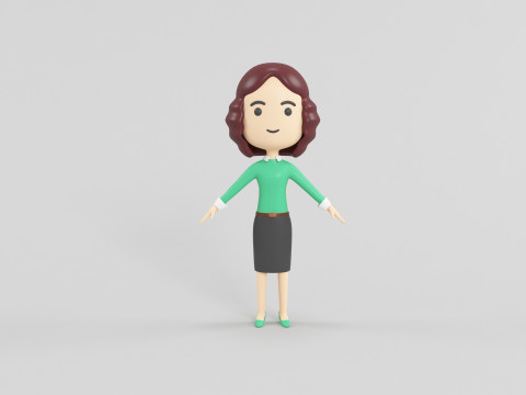 Cartoon Style Character 42 3D Model