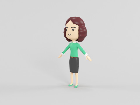 Cartoon Style Character 42 3D Model